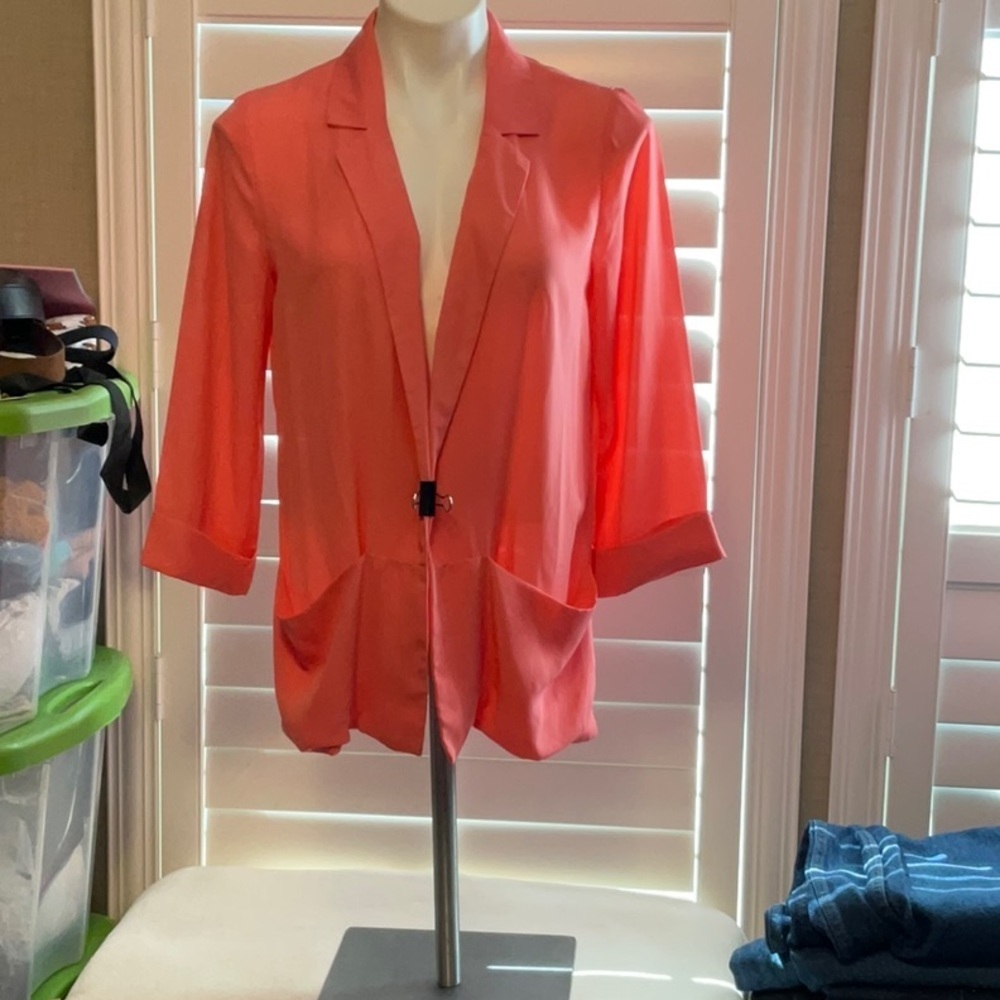 Have Orange Blazer Tailored Notched Lapels